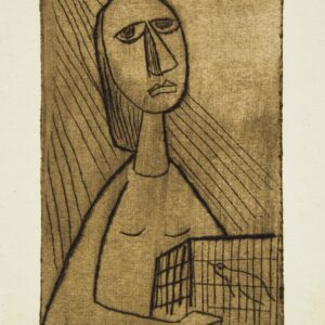 mujer con jaula