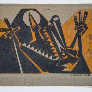 san francisco con lobo, firmado